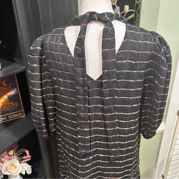 Fresha London Glitter Stripe Puff Sleeve Mini Dress
Size Medium (US 8) - Picture 9 of 11